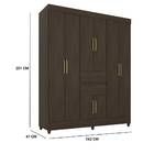 Guarda Roupa Casal Munique 8 Portas 2 Gavetas Ébano Tana Decor