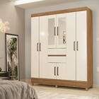 Guarda Roupa Casal Munique Com Espelho 8 Portas 2 Gavetas Ame