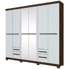 Guarda Roupa Casal Murano 6 Portas Café/branco - Henn