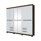 Guarda Roupa Casal Murano 6 Portas Café/branco - Henn