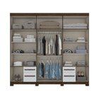 Guarda Roupa Casal Murano 6 Portas Café/branco - Henn