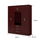 Guarda Roupa Casal Music 6 Portas 3 Gavetas Mogno Carraro