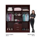 Guarda Roupa Casal Music 6 Portas 3 Gavetas Mogno Carraro