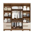 Guarda Roupa Casal Nair Com Espelho 4 Portas 4 Gavetas Avelã