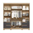 Guarda Roupa Casal Nair Com Espelho 4 Portas 4 Gavetas Nature