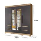 Guarda Roupa Casal Nair Com Espelho 4 Portas 4 Gavetas Nature