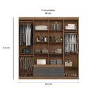 Guarda-roupa Casal Nápoles 8 Pt 4 Gv Jatobá E Grafite