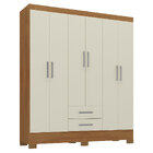 Guarda Roupa Casal Natal 6 Portas 2 Gavetas Cinamomo/ Off Whi