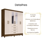 Guarda Roupa Casal New Avaí Com Espelho 6 Portas Castanho Woo