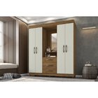 Guarda Roupa Casal New Capela 4 Portas E 3 Gavetas Com Espelh