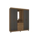 Guarda Roupa Casal New Capela 4 Portas E 3 Gavetas Com Espelh
