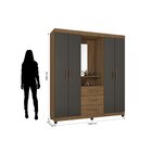 Guarda Roupa Casal New Capela 4 Portas E 3 Gavetas Com Espelh