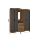 Guarda Roupa Casal New Capela 4 Portas E 3 Gavetas Com Espelh