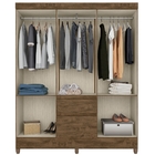 Guarda Roupa Casal New Cuba 6 Portas Castanho Wood Moval