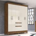 Guarda-roupa Casal New Cuba 6 Pt 2 Gv Castanho E Baunilha