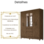 Guarda Roupa Casal New Cuba Com Espelho 6 Portas Castanho Woo