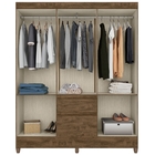Guarda Roupa Casal New Cuba Com Espelho 6 Portas Castanho Woo