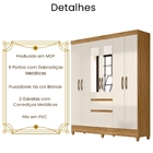 Guarda Roupa Casal New Cuba Com Espelho 6 Portas Freijó Off W