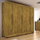 Guarda-roupa Casal New Lara 6 Portas 4 Gavetas Nogueira Soft