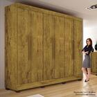 Guarda-roupa Casal New Lara 6 Portas 4 Gavetas Nogueira Soft