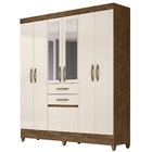 Guarda Roupa Casal New Mafra Com Espelho 7 Portas Castanho Wo