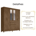 Guarda Roupa Casal New Mafra Com Espelho 7 Portas Castanho Wo