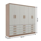 Guarda-roupa Casal New Mônaco 6 Portas 12 Gavetas Branco/demo