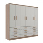 Guarda-roupa Casal New Mônaco 6 Portas 12 Gavetas Branco/demo