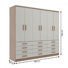 Guarda-roupa Casal New Mônaco 6 Portas 12 Gavetas Branco/demo