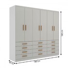 Guarda-roupa Casal New Mônaco 6 Portas 12 Gavetas Branco - Ev