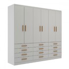 Guarda-roupa Casal New Mônaco 6 Portas 12 Gavetas Branco - Ev