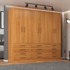 Guarda-roupa Casal New Mônaco 6 Portas 12 Gavetas Cinnamomo -
