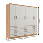 Guarda-roupa Casal New Mônaco 6 Portas 12 Gavetas Cinnamomo/b