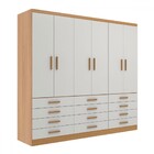 Guarda-roupa Casal New Mônaco 6 Portas 12 Gavetas Cinnamomo/b