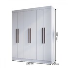Guarda-roupa Casal New York 6 Portas 2 Gavetas 100% Mdf Branc