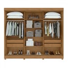 Guarda-roupa Casal Nice 3 Portas 4 Gavetas Flex Amêndoa Clean