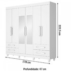 Guarda-roupa Casal Nice 6 Portas 4 Gavetas 8389 Branco - Made