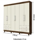 Guarda-roupa Casal Nice 6 Portas 4 Gavetas Brauna/off White -