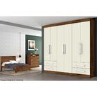 Guarda-roupa Casal Nice 6 Portas 4 Gavetas Brauna/off White -