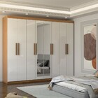 Guarda-roupa Casal Nirvana Plus 8 Portas 4 gavetas Com Espelh