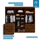 Guarda-roupa Casal Nobre 6 Portas 8 Gavetas Avelã Ipê/off Whi