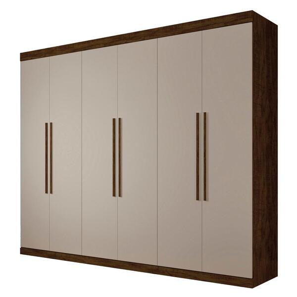 Guarda-roupa Casal Nobre 6 Portas 8 Gavetas Avelã Ipê/off Whi