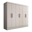 Guarda-roupa Casal Nórdico 6 Portas 3 Gavetas Branco - Panora