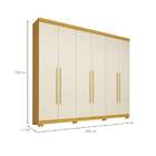 Guarda-roupa Casal Núbia 6 Pt 4 Gv Off White E Nature