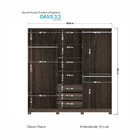 Guarda Roupa Casal Oásis 3 Portas Deslizante Com Espelho E Pé