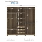 Guarda Roupa Casal Oásis 3 Portas Deslizante Com Espelho E Pé