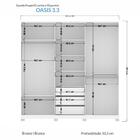 Guarda Roupa Casal Oásis 3 Portas Deslizante Com Pés - Santos