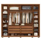Guarda-roupa Casal Octavius 6 Portas 6 Gavetas Com Vidro Refl