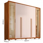 Guarda-roupa Casal Octavius 6 Portas 6 Gavetas Com Vidro Refl