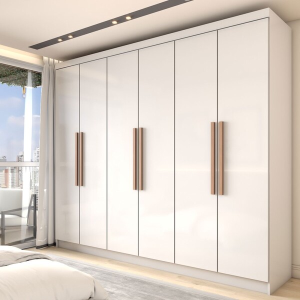 Guarda-roupa Casal Odisseia 6 Portas 2 Gavetas Branco - Panor